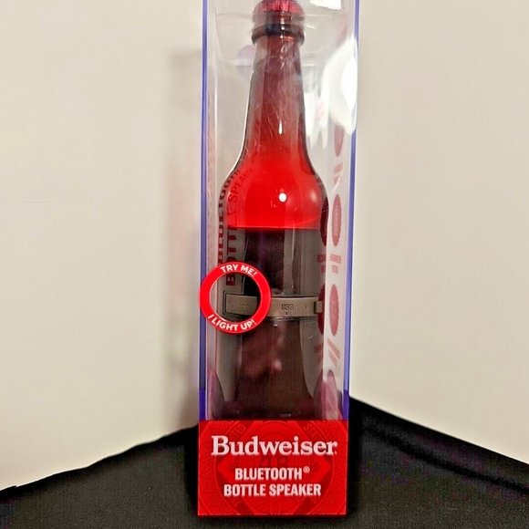 Budweiser BLUETOOTH WIRELESS BOTTLE SPEAKER w\ Color Changing LED Lights in Neck - Picture 5 of 5